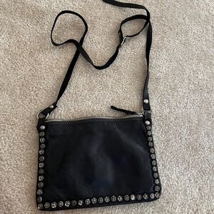 Campomaggi Black Crossbody Bag with Silver Accents